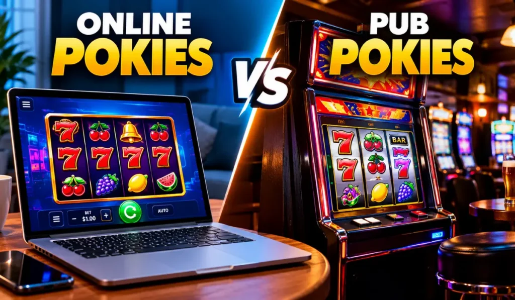 Online Pokies vs Pub Pokies key diff